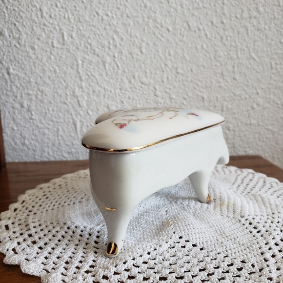 #Vtg Italy Firenze Handpainted Perugina Porcelain Grandpiano Jewelry Trinket Box - Picture 3 of 12